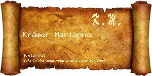 Krámer Marianna névjegykártya